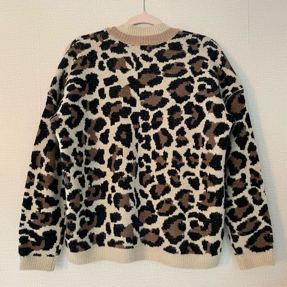 Anthropologie, Line & Dot, Leopard Print Open Cardigan, Cream, Brown & Black Tan - Picture 7 of 11